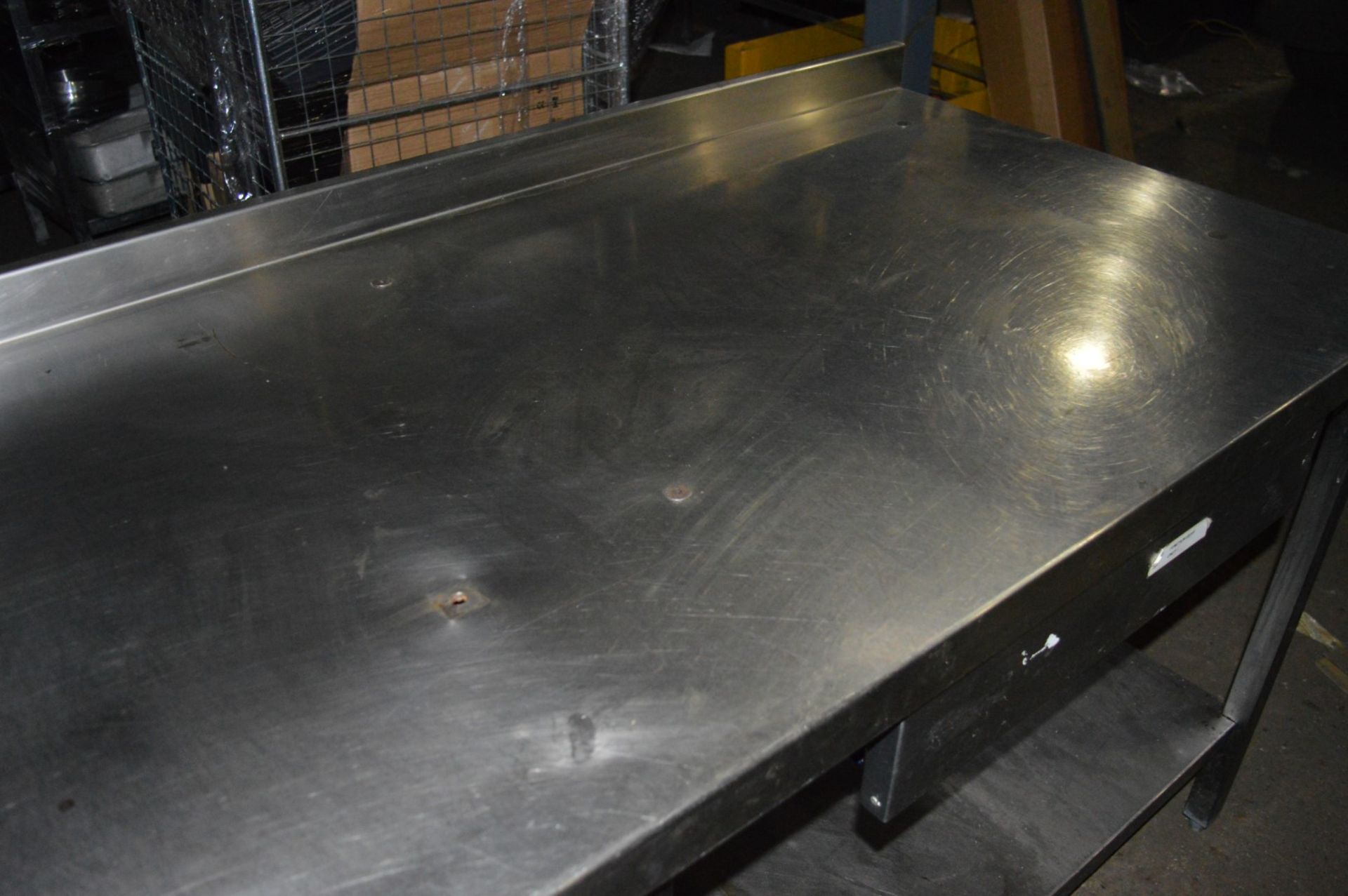 1 x Stainless Steel Commercial Kitchen Prep Bench With Undershelf and Drawers - CL057 - H87 x W210 x - Image 4 of 4