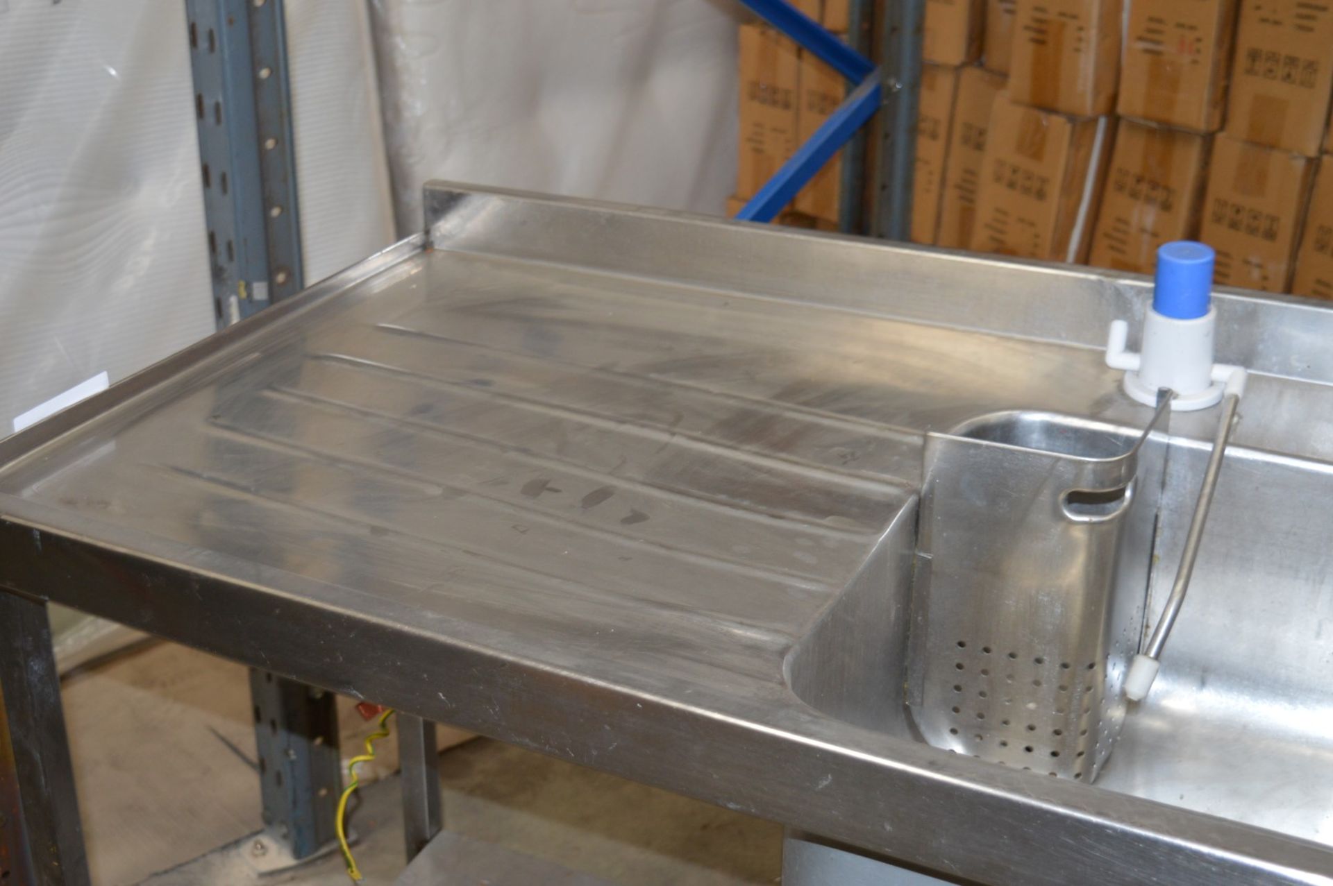 1 x Stainless Steel Commercial Catering Twin Sink Couinter Unit With Mixer Tap and Undershelf - - Image 5 of 6