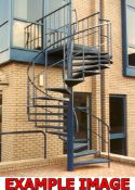 1 x Reclaimed External 17 Step Steel Spiral Stair Case - See Listing For Dimensions - CL057 -