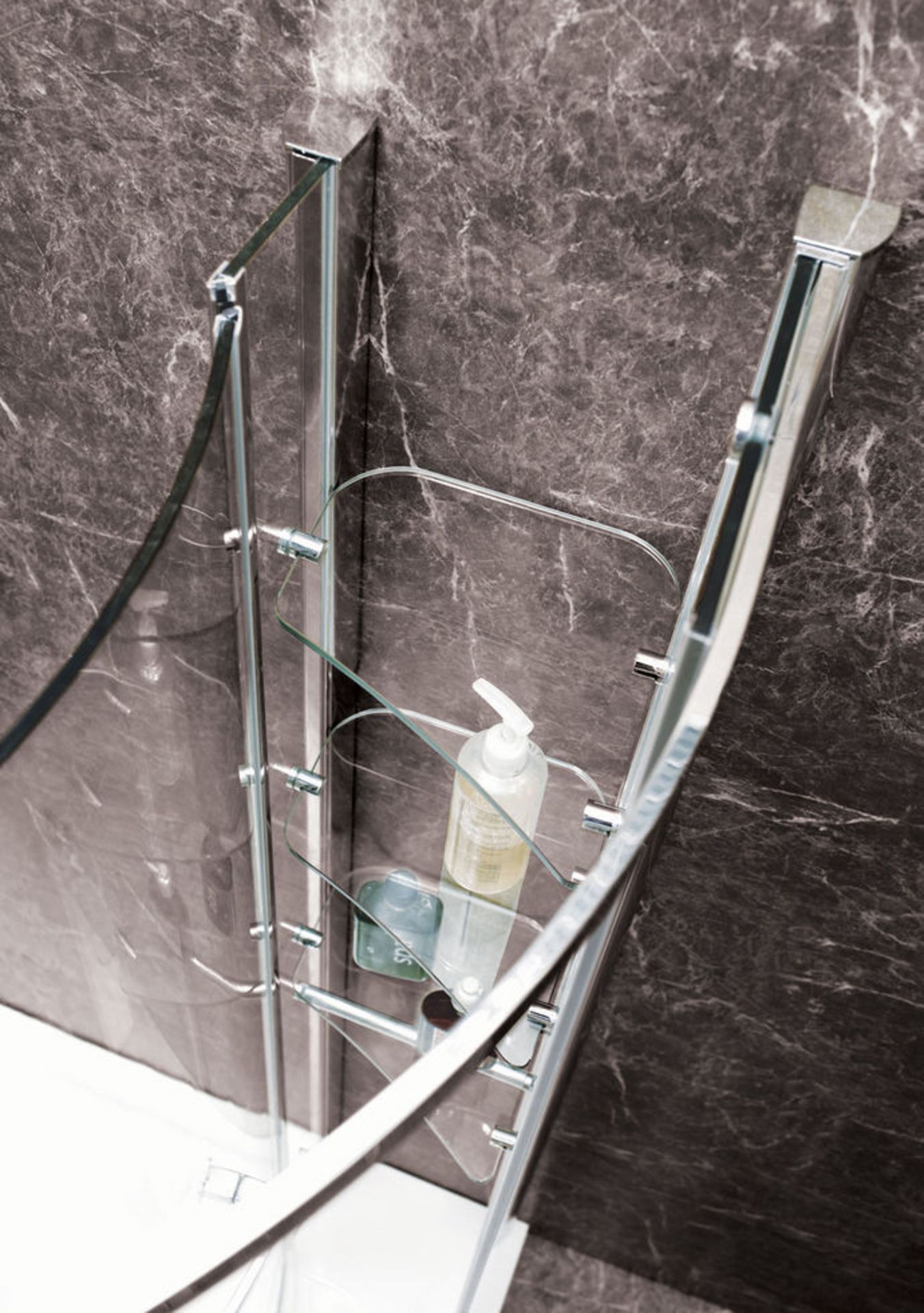 1 x Vogue Tetris Aqua Lotus Left Hand Shower Enclosure With Slimstone Stone Resin Low Profile Shower - Image 3 of 8