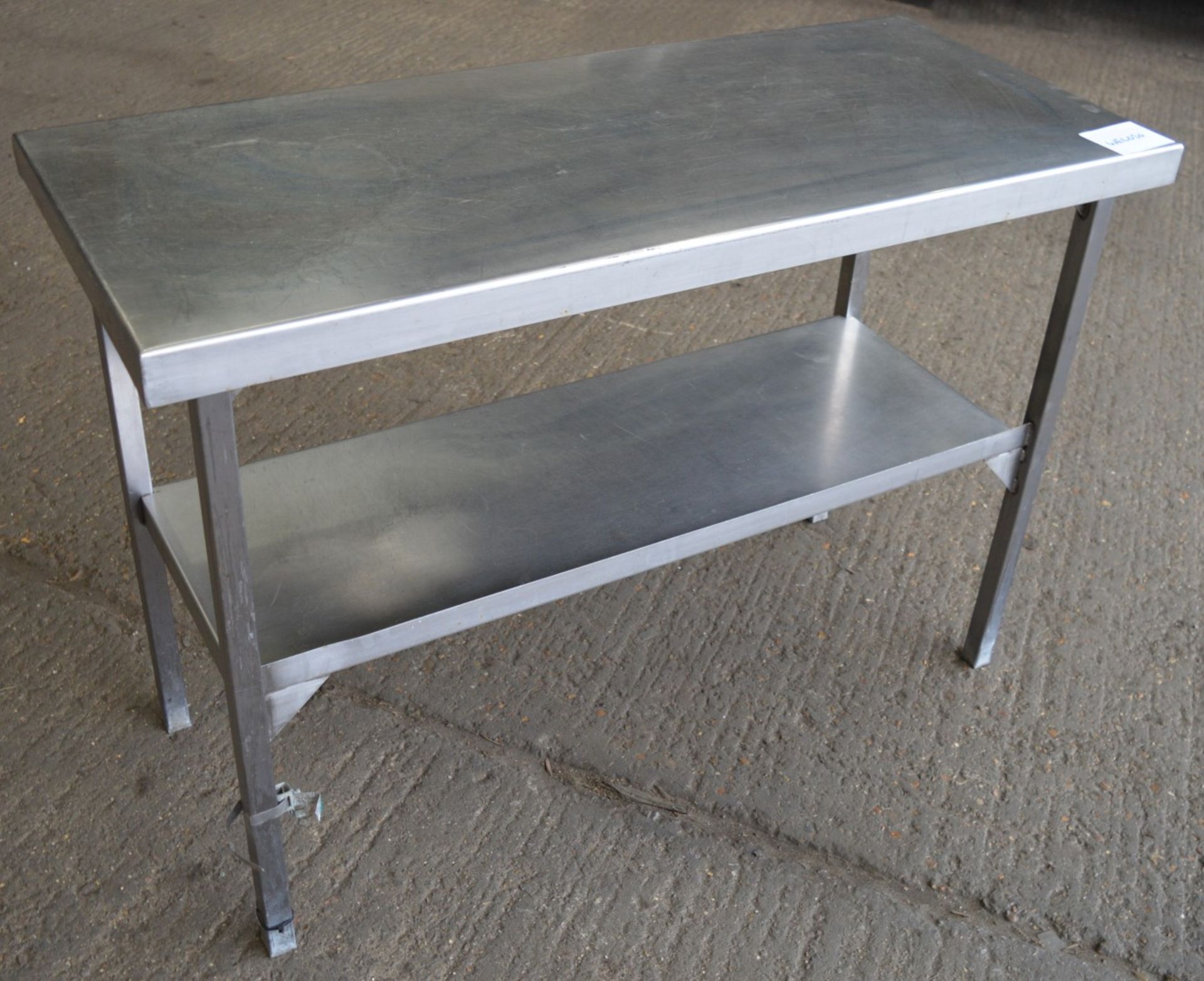 1 x Stainless Steel Commercial Kitchen Prep Bench With Undershelf - CL057 - H84 x W122 x D53 cms - - Image 2 of 3