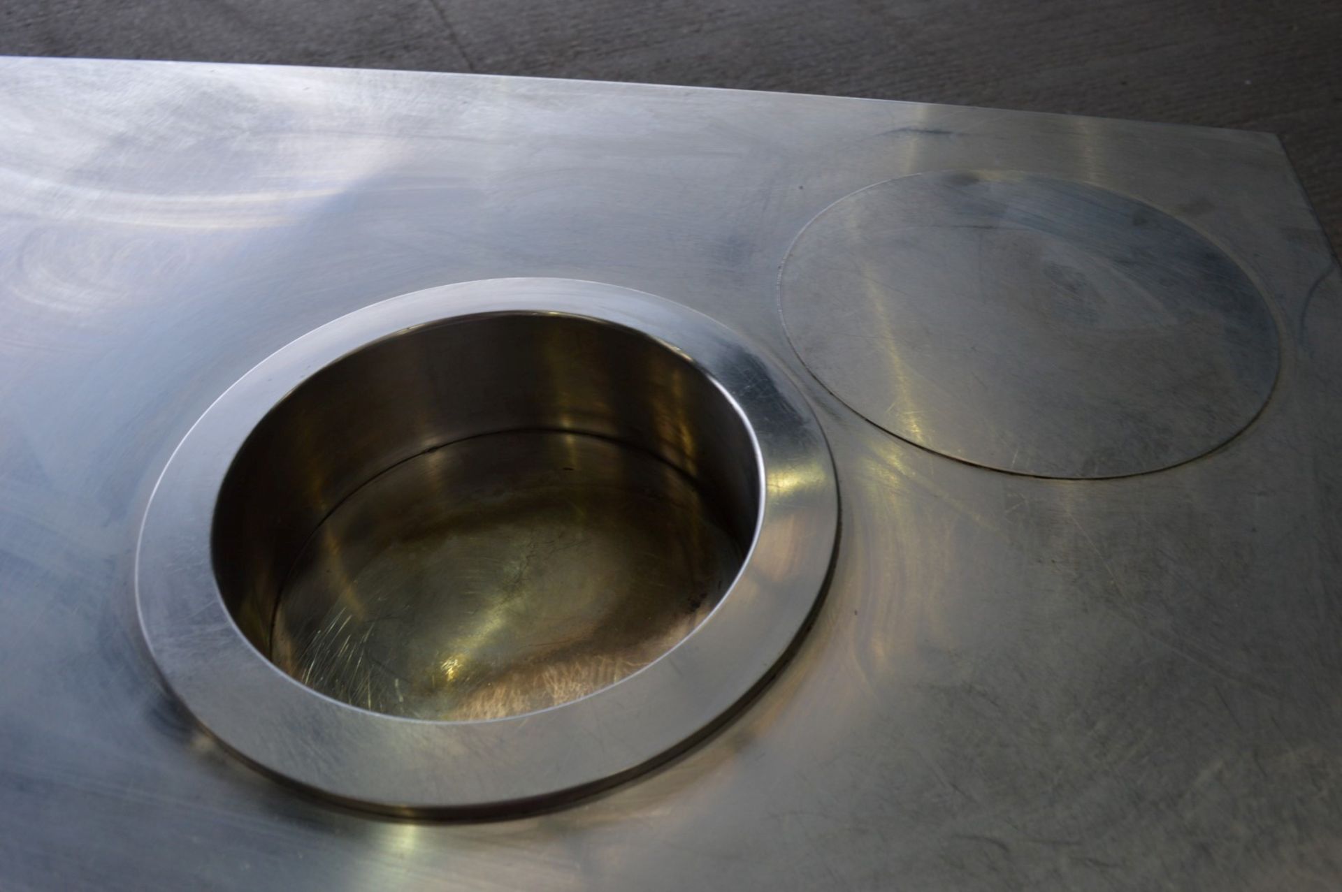 1 x Serving Counter With Stainless Steel Top and Plate Dispenser - On Castors For - Image 4 of 6