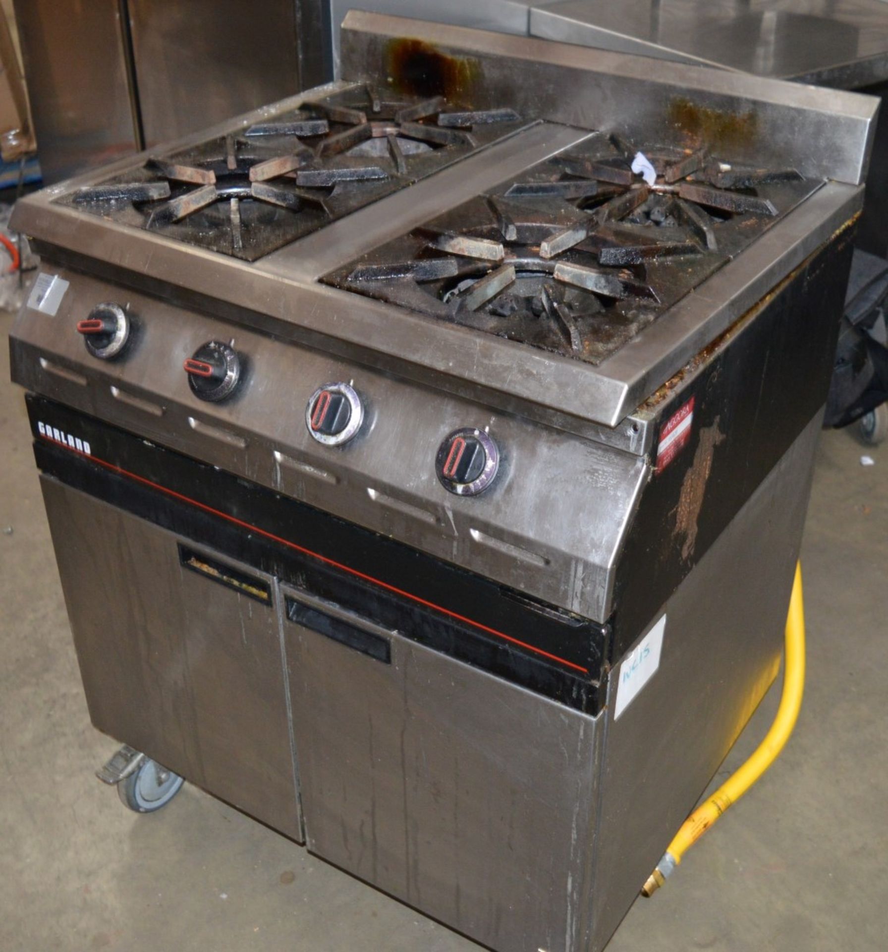 1 x Garland Commercial Range Cooker - Four Gas Burners - On Castors - Suitable For Professional - Image 5 of 8