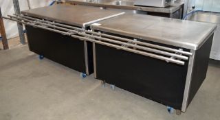 2 x Serving Counters - On Castors For Maneuverability - Ideal For Pub Carvery, Canteens, All You Can