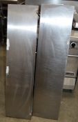 2 x Wall Mounted Stainless Steel Shelves With Wall Brackets - W120 x D30 cms - Ideal For