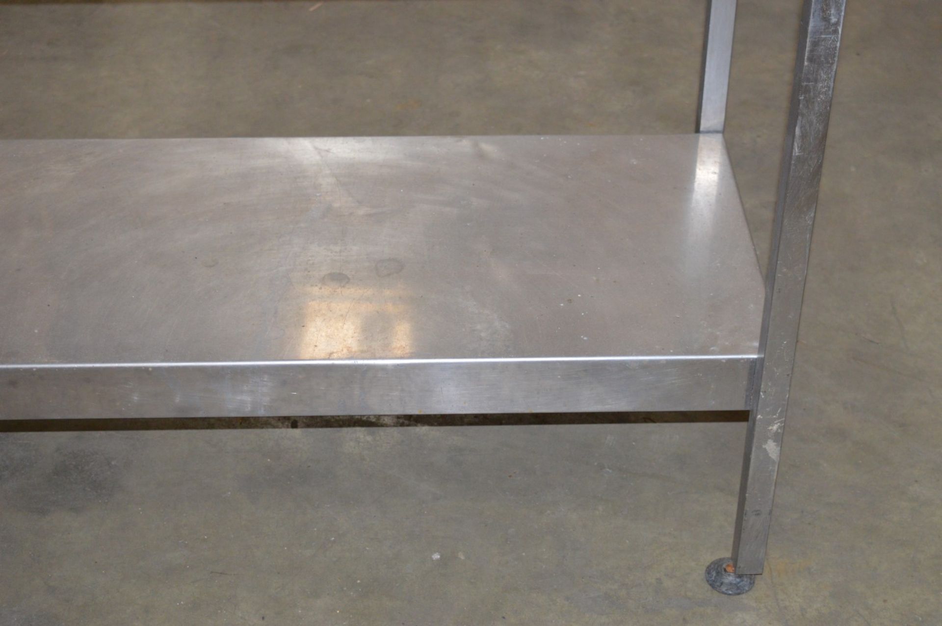 1 x Stainless Steel Commercial Kitchen Prep Bench With Undershelf - CL057 - H86 x W122 x D66 cms - - Image 3 of 3