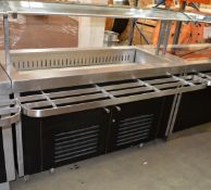 1 x Heated Well Bain Marie Serving Counter - On Castors For Maneuverability - Ideal For Pub Carvery,
