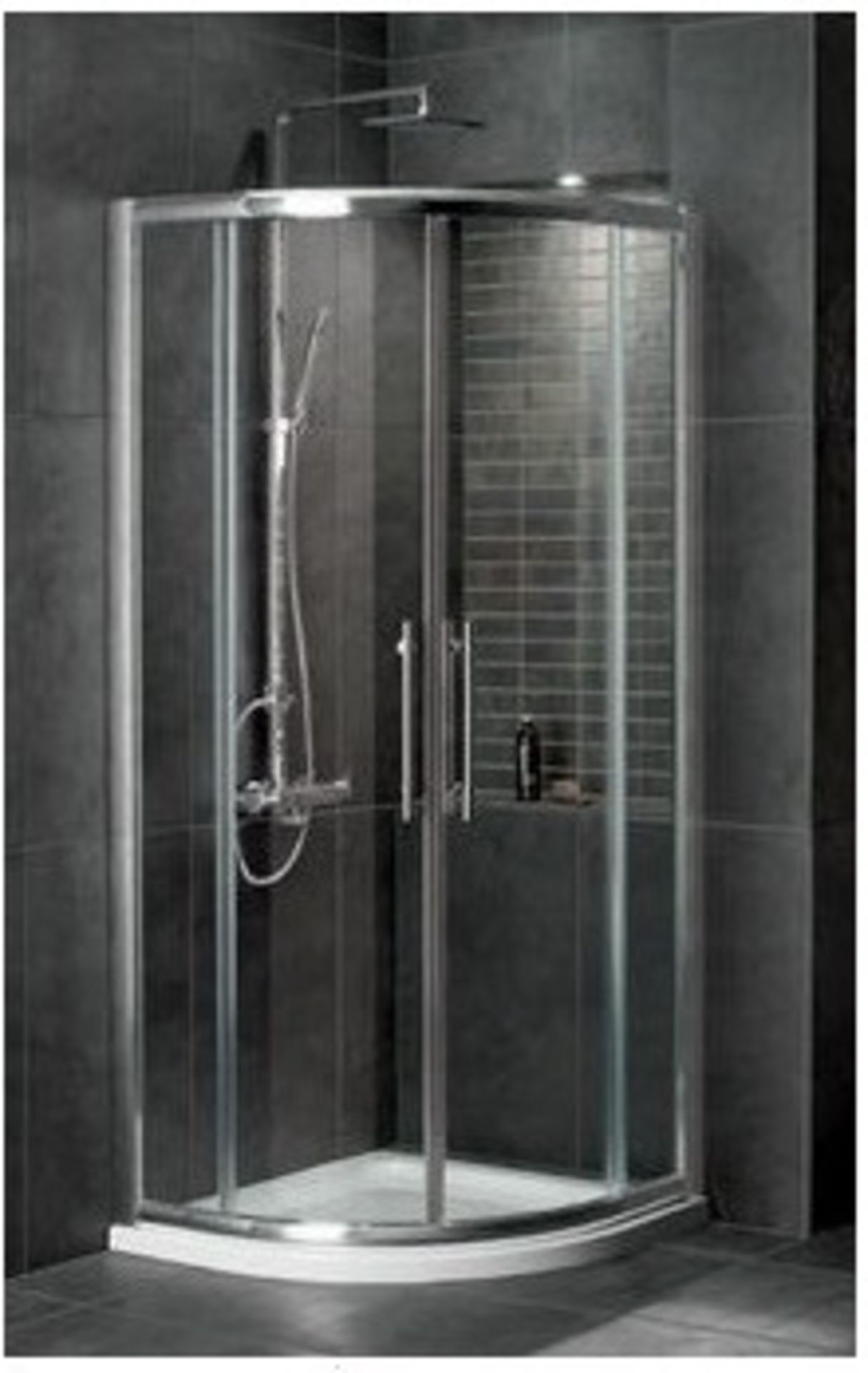 1 x Vogue SULIS Quadrant 900mm Shower Enclosure - Polished Chrome Finish - 6mm Clear Glass - T Bar