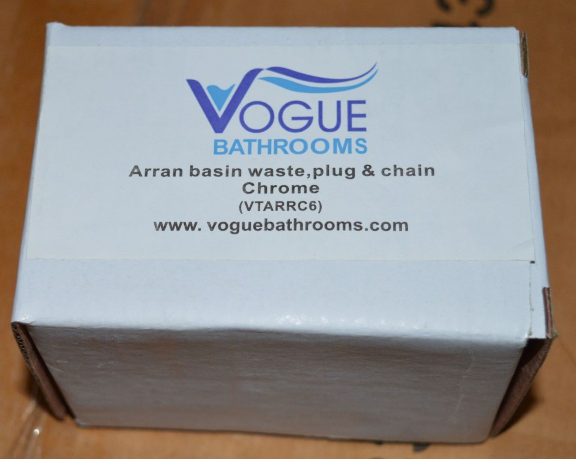 200 x Vogue Arran Chrome Basin Waste Plug Fittings With Chain and Plugs - Brand New Boxed Stock - - Image 2 of 3