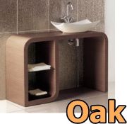 1 x Vogue ARC Bathroom Vanity Unit - PLEASE NOTE THIS UNIT IS FINISHED IN OAK - Series 1 Type B