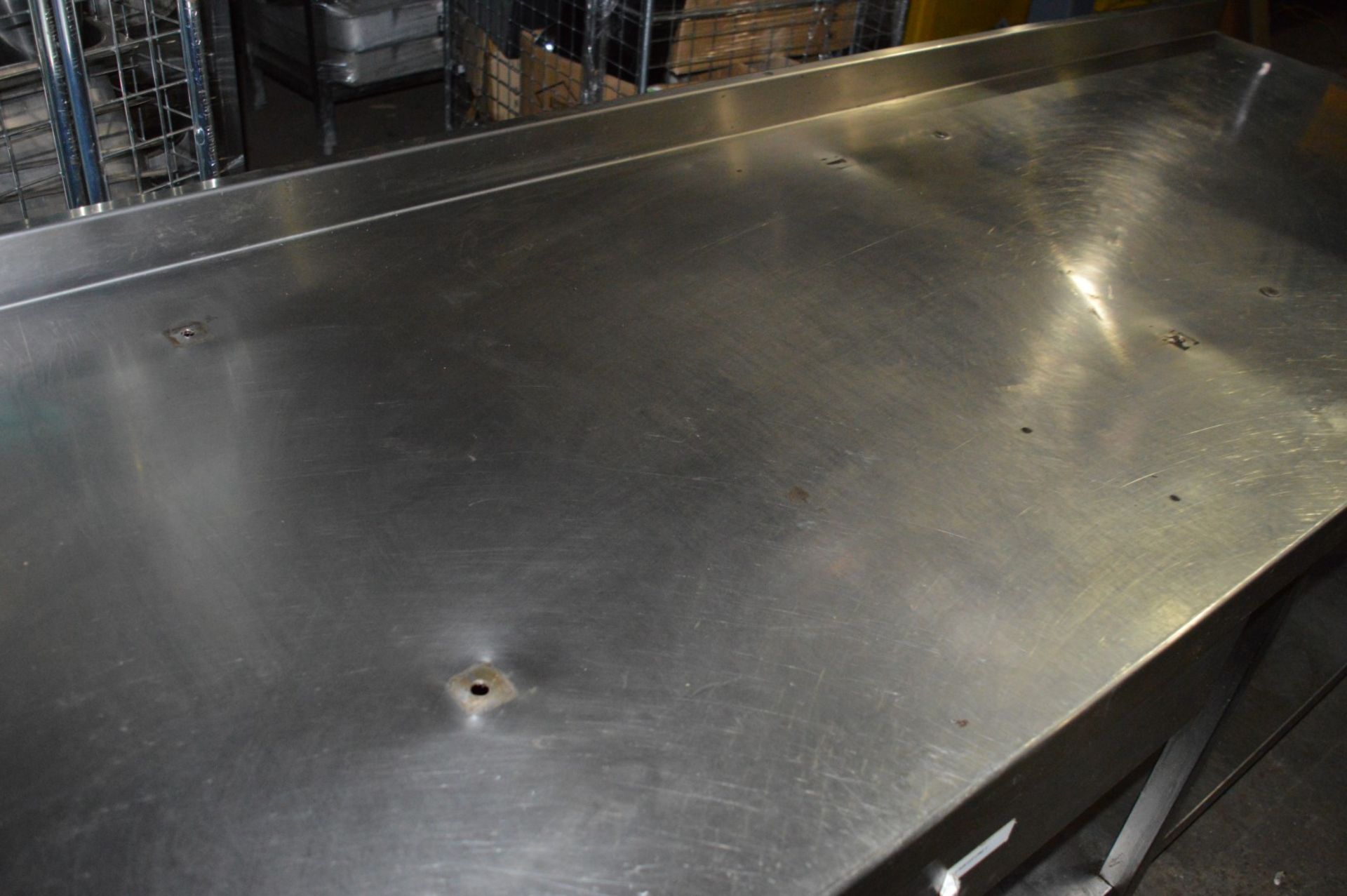 1 x Stainless Steel Commercial Kitchen Prep Bench With Undershelf and Drawers - CL057 - H87 x W210 x - Image 3 of 4