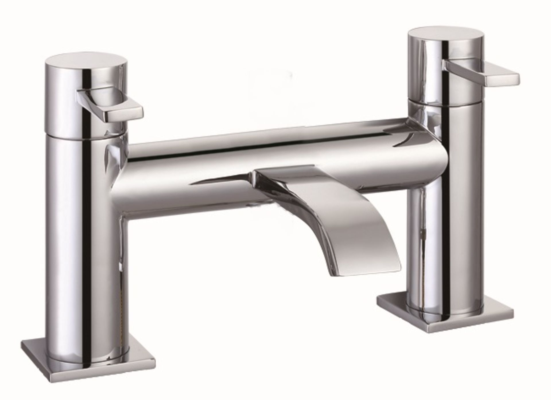 1 x Vogue Series 2 Bath Filler Taps in Chrome - Modern Bath Mixer Tap in Bright Chrome - High