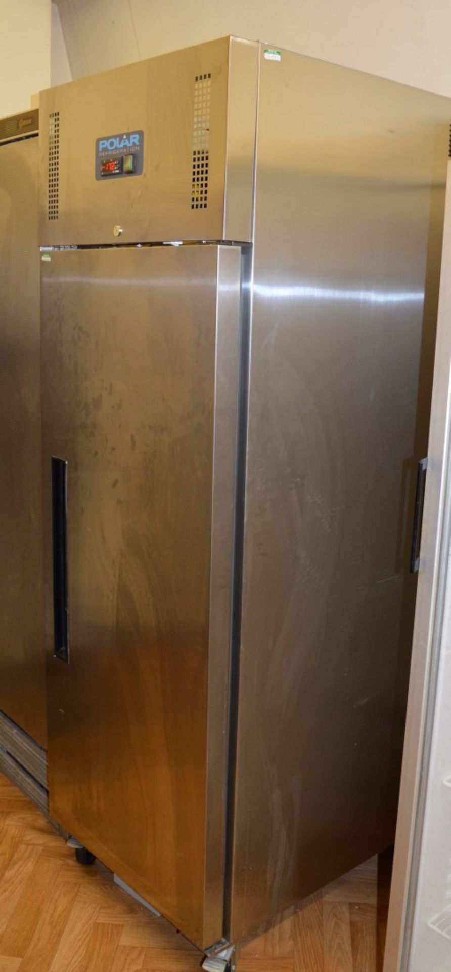 1 x Polar Single Door Stainless Steel  Upright Freezer - Model G593 -  Lockable Self Closing - Image 5 of 6