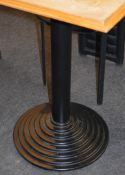 2 x Bistro Tables - Substantial Bases With Light Wooden Tops - Ideal For Coffee Shops, Cafes,
