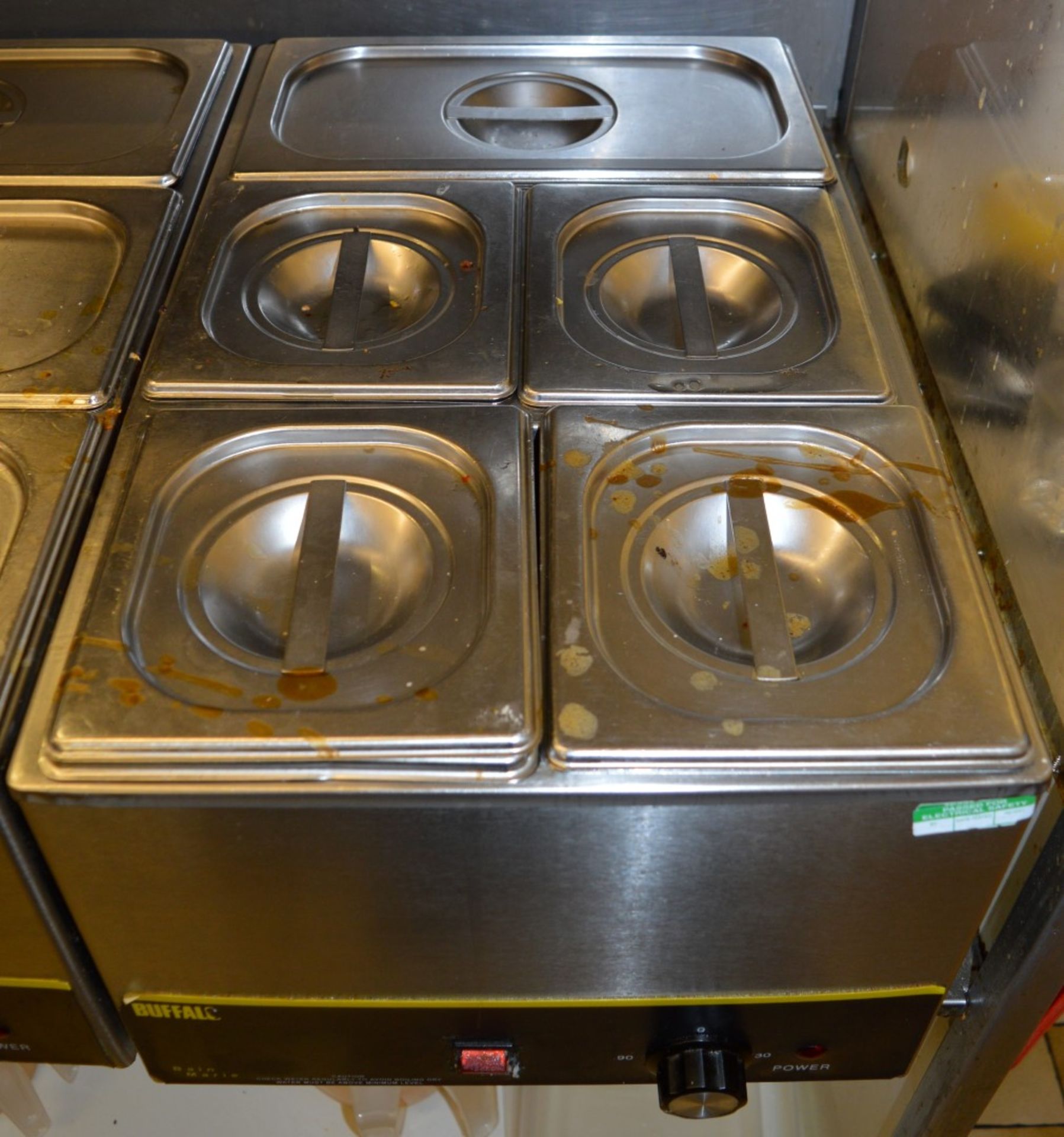 1 x Buffalo Bain Marie With Pans and Lids - Durable Stainless Steel Construction - 240v Wet Heat - Image 2 of 4