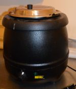 1 x Buffalo Soup Kettle With Lid - Model L715B - 400w Power - 230v - 1 x Gram Upright Catering