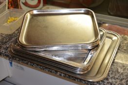 21 x Stainless Steel Food Trays - For Deli Chillers etc - Smallest 32 x 25cms - Largest 40 x 32
