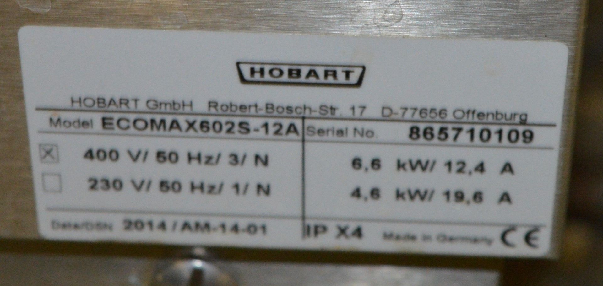 1 x Hobart Ecomax Pass Through Hood Dishwasher - Model H602S-12A - ONLY 5 MONTHS OLD - Powerful - Image 8 of 11