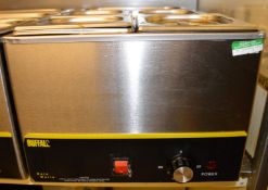 1 x Buffalo Bain Marie With Pans and Lids - Durable Stainless Steel Construction - 240v Wet Heat