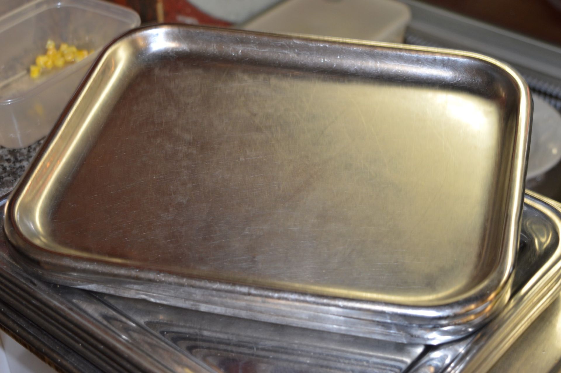 21 x Stainless Steel Food Trays - For Deli Chillers etc - Smallest 32 x 25cms - Largest 40 x 32 - Image 3 of 3