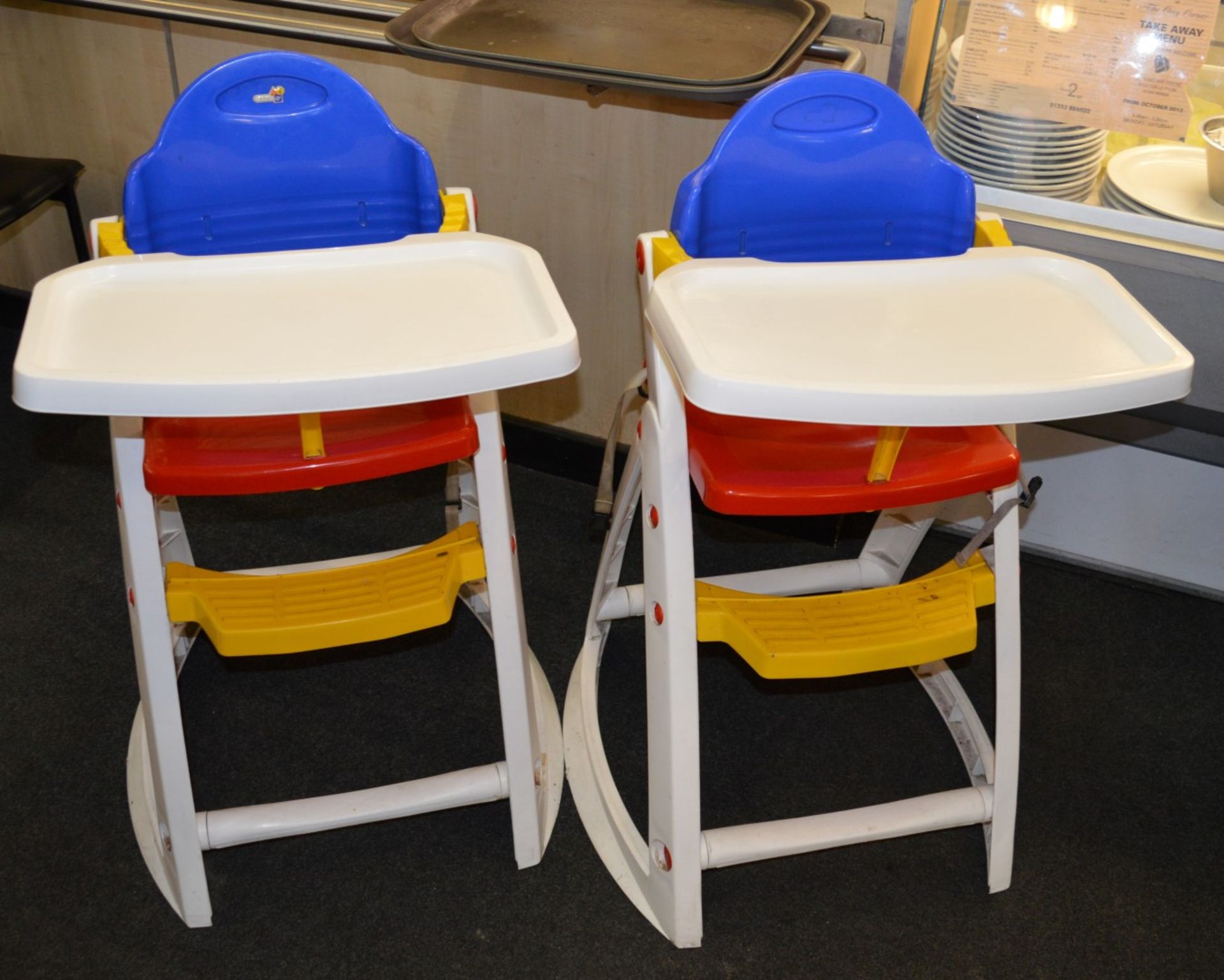 2 x Childrens High Chairs - K&D Design - Colourful Design - 3 Stage Highchair, Yourth Chair and