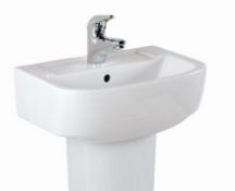 1 x Vogue Bathrooms ZERO Single Tap Hole SINK BASIN With Semi Pedestal - 450mm Width - Brand New