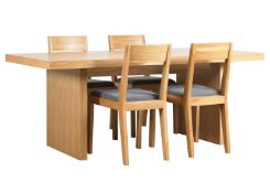 1 x Mark Webster Scandia Extending Dining Table With Four Grey Fabric Seated Chairs - Finished in
