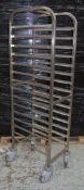 1 x Stainless Steel 15 Tier Mobile Shelving to Store Removable Wire Racks and Trays - Features