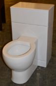 1 x Venizia BTW Toilet Pan Unit in White Gloss With Concealed Cistern and Arc BTW Toilet Pan - 500mm