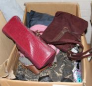 1 x Box Of Handbags and Assorted Bric-A-Brac - Approx 40 Items - See Pictures For More Details -