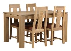 1 x Mark Webster Buckingham Large Extending Dining Table and Six High Back Chairs - White Wash Oak