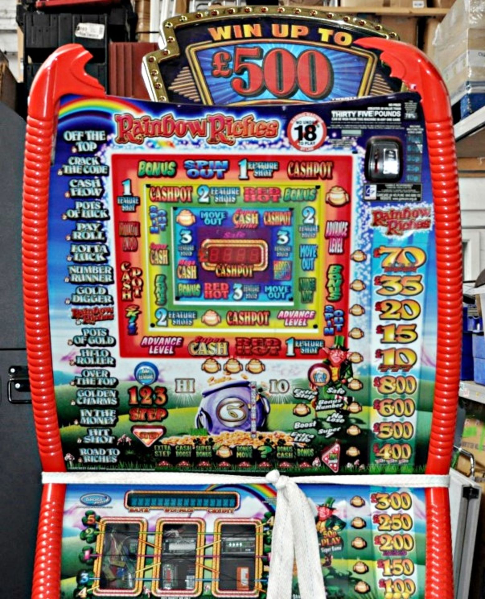 1 x "RAINBOW RICHES" Arcade Fruit Machine - Manufacturer: Barcrest - *BADLY DAMAGED - SEE BELOW* £