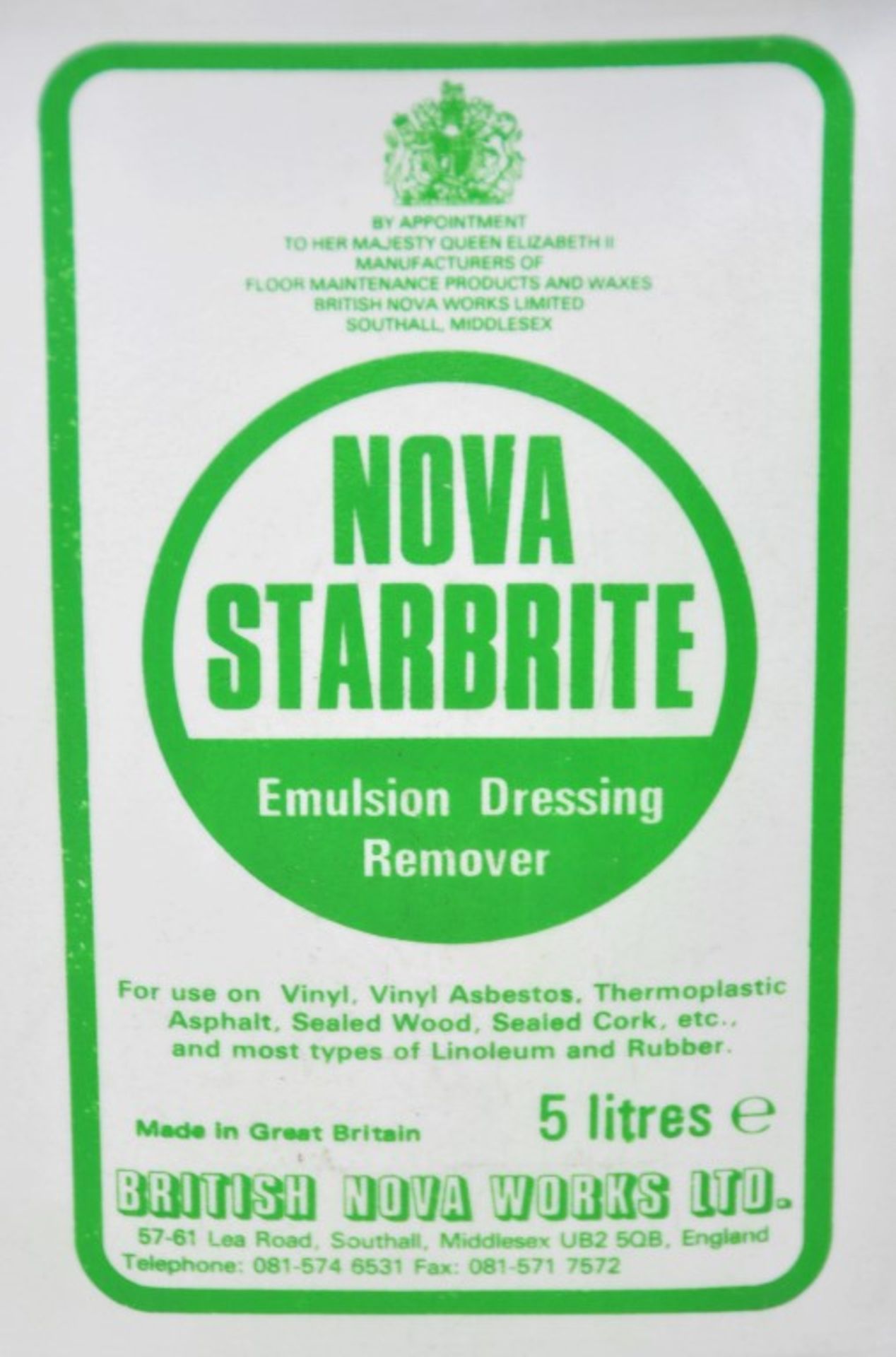 3 x Nova Starbright EMULSION DRESSING REMOVER - 5 Litres Tubs - Unused Stock - CL107 - Ref - Image 2 of 2