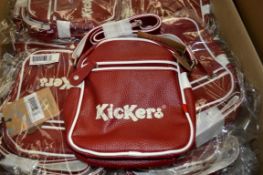 18 x Retro Kickers Shoulder Bags - Red & White - Superb Bags With Zipped Compartment and Side Zip