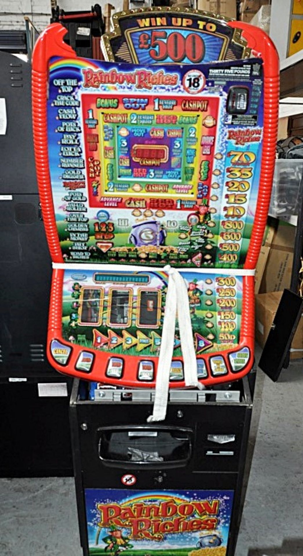 1 x "RAINBOW RICHES" Arcade Fruit Machine - Manufacturer: Barcrest - *BADLY DAMAGED - SEE BELOW* £ - Image 2 of 3