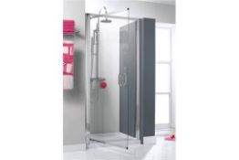 1 x Simpsons Supreme Semi Frameless Luxury Pivot Shower Door - 700mm - Powershower Proof - White