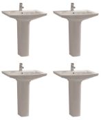 4 x Vogue Bathrooms CAPRICE Single Tap Hole SINK BASINS With Full Pedestals - Vogue Bathrooms -