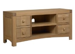 1 x Mark Webster Buckingham TV Media Unit - White Wash Oak With a Timeless Design - Full of