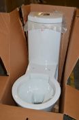 1 x Vogue Bathrooms DECO One Piece Toilet Pan and Cistern - Contemporary White Ceramic Bathroom