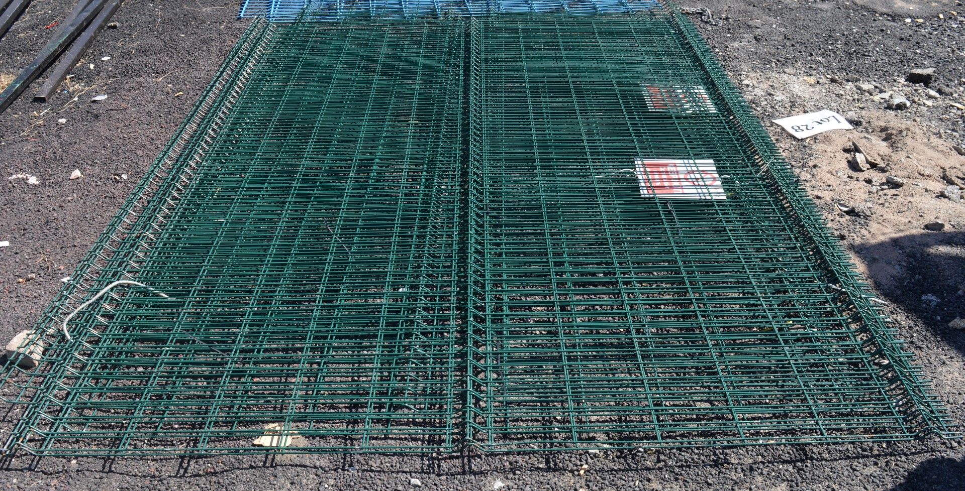 7 x Sections of Wire Fence in Green - Includes Fence Posts - Each Panel Measures 300 x 250 cms - - Image 3 of 5
