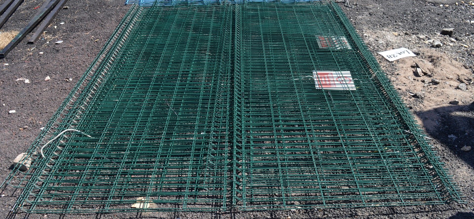 7 x Sections of Wire Fence in Green - Includes Fence Posts - Each Panel Measures 300 x 250 cms - - Image 4 of 5