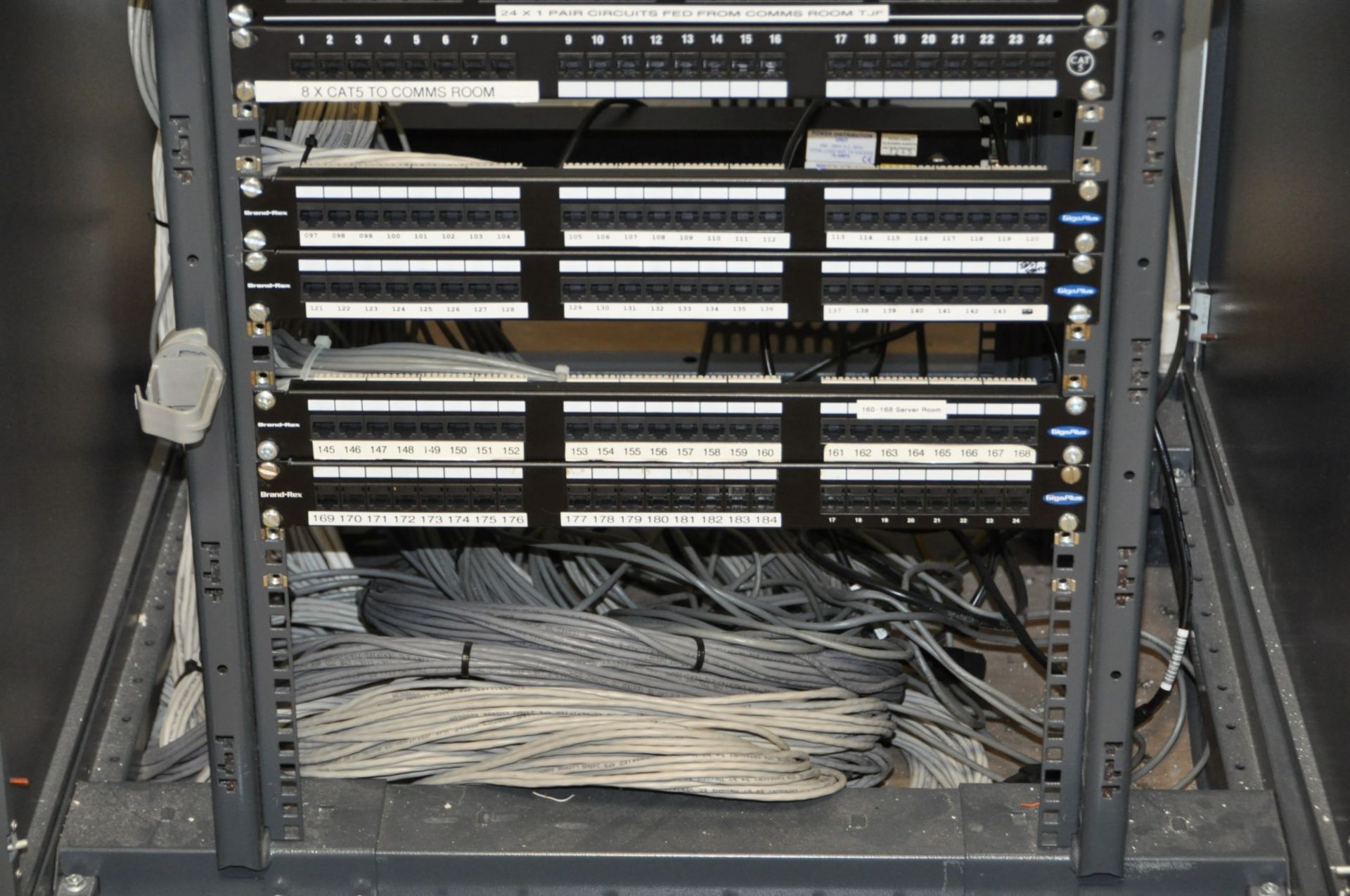 1 x Telecommunications Unit With 11 Various Patch Panels - H155 x W81 x D77 cms - Ref L43 - - Image 2 of 2