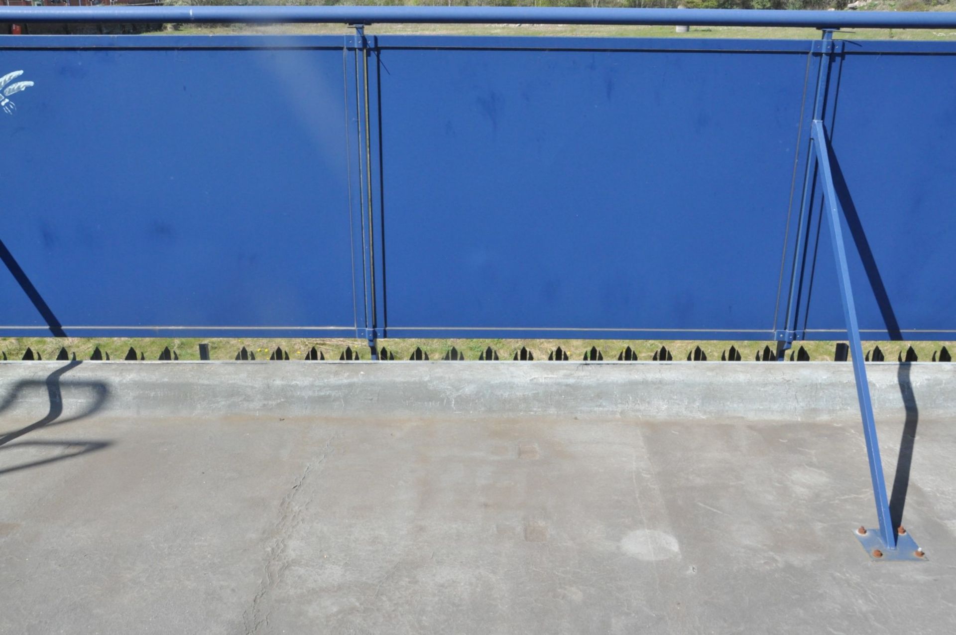 1 x Large Collection of Rooftop Safety Barrier Railings - Blue Steel Railings With Supports and - Image 2 of 10