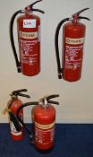 4 x Various Fire Extinguishers - Unused With Seals - 2kg Carbon Dioxide and 6 Litre AFFF Foam