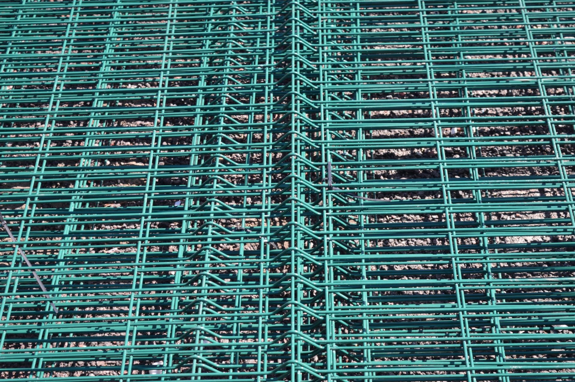 7 x Sections of Wire Fence in Green - Includes Fence Posts - Each Panel Measures 300 x 250 cms - - Image 5 of 5