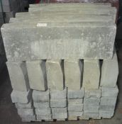 1 x Pallet Lot of Tegula Paving Bricks and Kurb Bricks - Includes 144 Paving Bricks and 11 Kurb