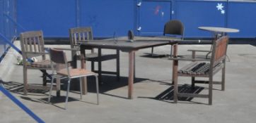 Collection of Outdoor Garden Furniture Comprising of Table, Bench and Three Chairs - CL110 -