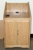 1 x Projector Podium Finished in Oak - Features a Cable Tidy, Internal Shelf and Trap Door -