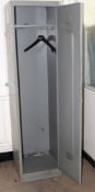1 x Steel Locker Finished in Grey - With Lock (Requires Padlock) - H183 x W46 x D46 cms -  Ref L13 -