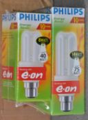 40 x Philips Genie Energy Saviing Light Bulbs With Boyonet Caps - BCC BC 10.000h 230-240v - 420-